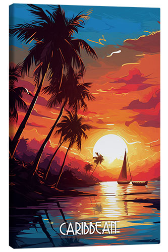 Tableau sur toile Caribbean Travel Poster