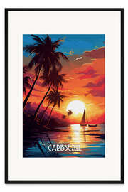 Gerahmter Kunstdruck Reiseplakat Karibik