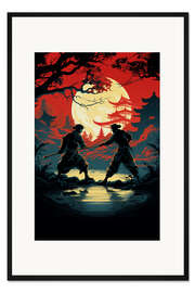 Gerahmter Kunstdruck Samurai Garten I
