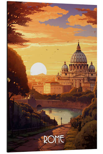 Tableau en aluminium Rome Travel Poster