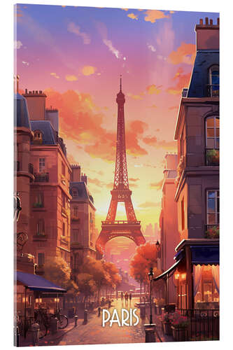 Akrylbilde Paris travel poster