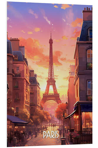 Stampa su PVC Paris travel poster