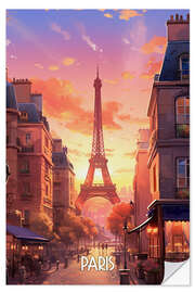 Selvklebende plakat Paris travel poster