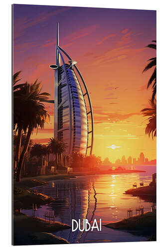 Quadro em plexi-alumínio Travel Poster Dubai