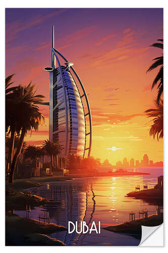 Naklejka na ścianę Travel Poster Dubai