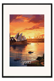 Gerahmter Kunstdruck Reiseplakat Sydney