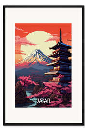 Gerahmter Kunstdruck Reiseplakat Japan