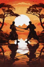 Magnettafel Samurai Garten III