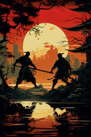 Magnettafel Samurai Garten IV