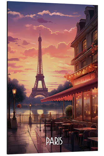 Aluminiumsbilde Paris Travel Poster