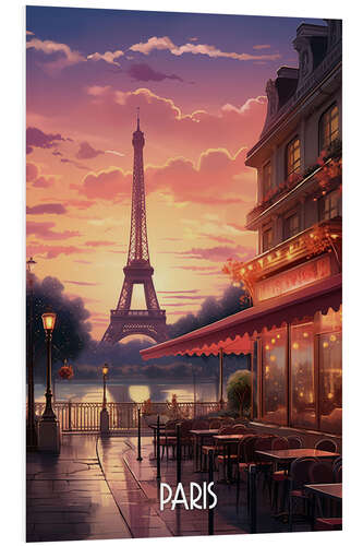 Print på skumplade Paris Travel Poster