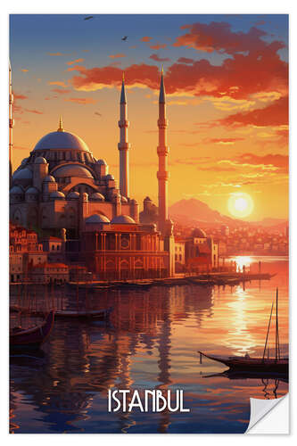 Naklejka na ścianę Istanbul Travel Poster