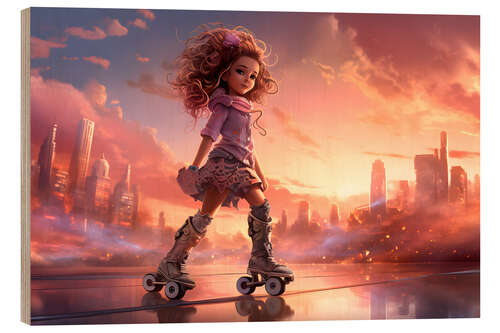 Puutaulu Rollergirl