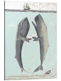 Magnettafel Wale mit Wein