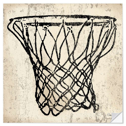 Selvklebende plakat Vintage Hoops