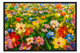 Gerahmter Kunstdruck Bergwiese