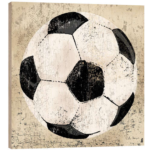 Wood print Vintage Football