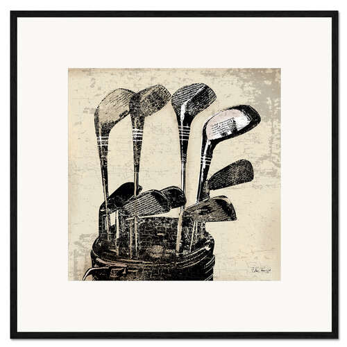 Innrammet kunsttrykk Vintage Golf Clubs