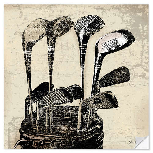 Sticker mural Vintage Golf Clubs