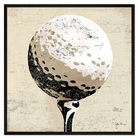 Gerahmter Kunstdruck Vintage Golfball