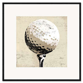 Gerahmter Kunstdruck Vintage Golfball