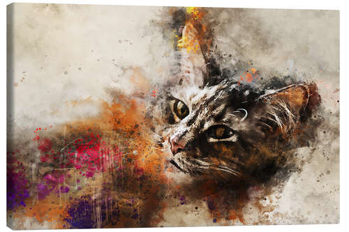 Canvastavla Abstract Cat Portrait