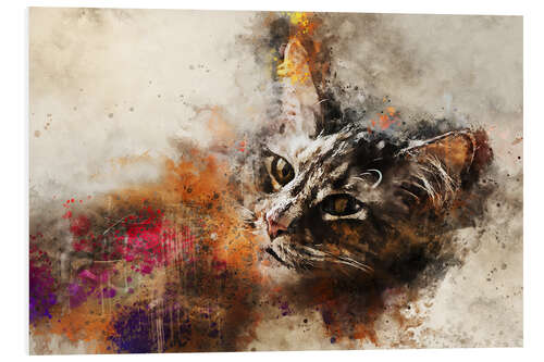 Tableau en PVC Abstract Cat Portrait