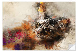 Wandsticker Abstract Cat Portrait