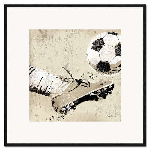 Plakat artystyczny premium w ramie Vintage Football Strike