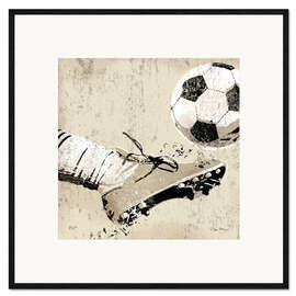 Gerahmter Kunstdruck Vintage Fußball Schuss
