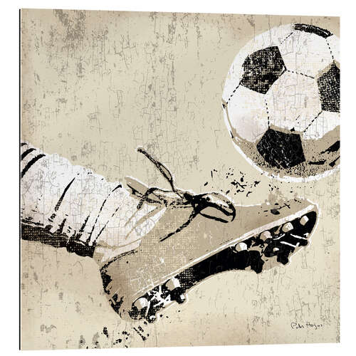 Stampa su plexi-alluminio Vintage Football Strike