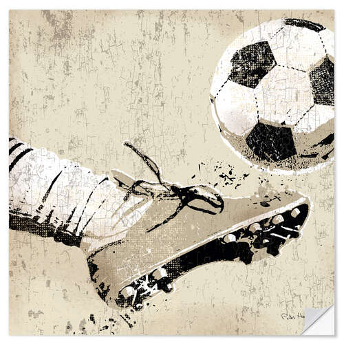 Wandsticker Vintage Fußball Schuss