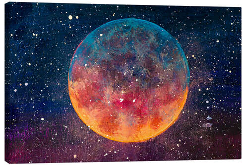 Canvas print Big Moon Among Stars