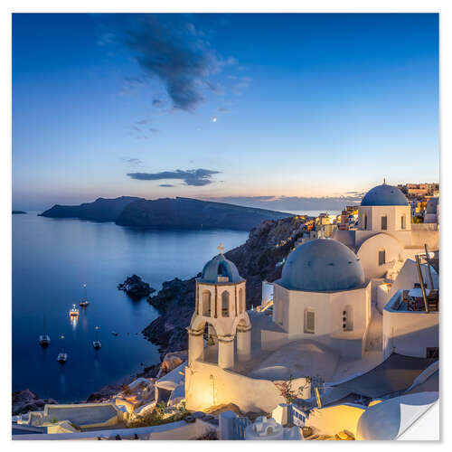 Vinilo para la pared The Village of Oia at Night