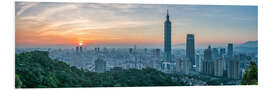 Foam board print Sunset over Taipei