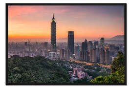Gerahmter Kunstdruck Wolkenkratzer, Taipei, Taiwan