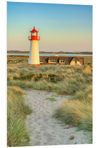 PVC-tavla List-West Lighthouse on Sylt at Sunset