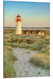 Magnettafel Sylt Leuchtturm List-West im Abendlicht