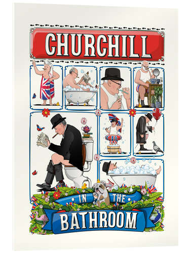 Akrylglastavla Churchill in the Bathroom