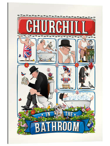 Galleritryk Churchill in the Bathroom