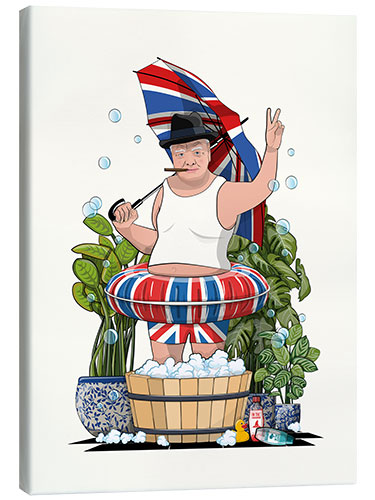 Canvas print Churchill in the Foot Bath