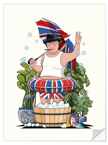 Wall sticker Churchill in the Foot Bath