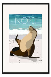 Gerahmter Kunstdruck Nope Robbe