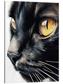 Aluminium print Black Cat