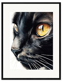 Ingelijste kunstdruk Black Cat