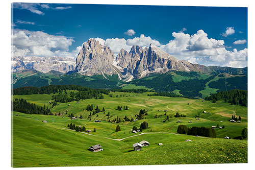 Acrylic print Alpe di Siusi and Sassolungo Group, South Tyrol