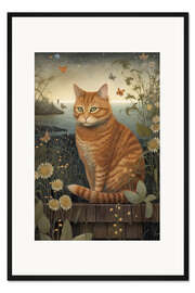 Gerahmter Kunstdruck Rote Katze