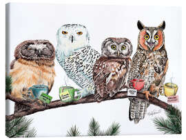 Canvas print Tea Owls