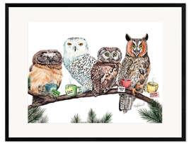 Framed art print Tea Owls