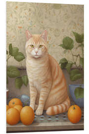 Foam board print Cat and Oranges